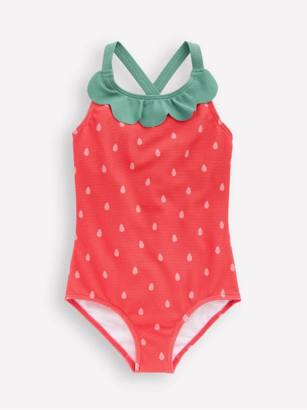 Mini Boden sz 8-9 strawberry cross back suit